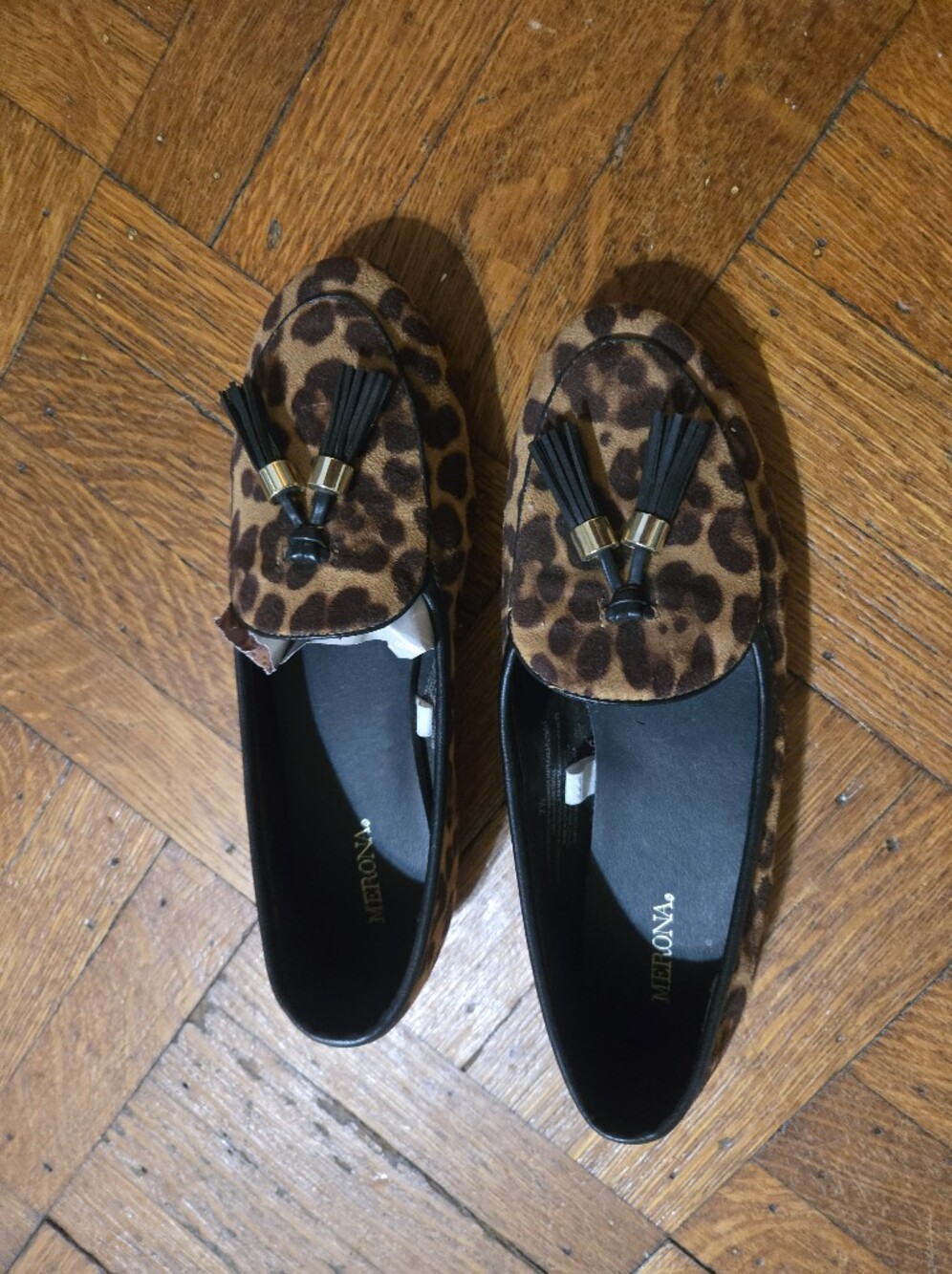 Merona Leopard Tassel Slip-On Loafers in Brown and Black New Never Worn